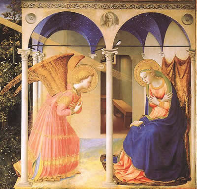 La Anunciaci&oacute;n de Fra Ang&eacute;lico estaba arriba del altar en la capilla